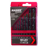 RAIDER Set burghie 10pcs. Ø1, 2, 3, 4, 5, 6, 7, 8, 9, 10mm HSS - R Fabricat din otel rapid Raider - scule electrice si unelte profesionale - BricoMart