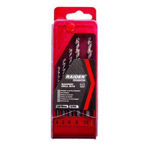 RAIDER Set burghie pt. zidarie 5pcs. Ø4, 5, 6, 8, 10mm RD Cu coada cilindrica Raider - scule electrice si unelte profesionale - BricoMart