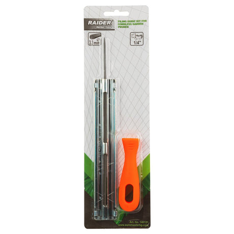 RAIDER Set cu pila ø3.2mm pentru ascutit lant cu pas 1/4" Otel calit Maner in doua straturi pentru prindere mai buna Raider - scule electrice si unelte profesionale - BricoMart