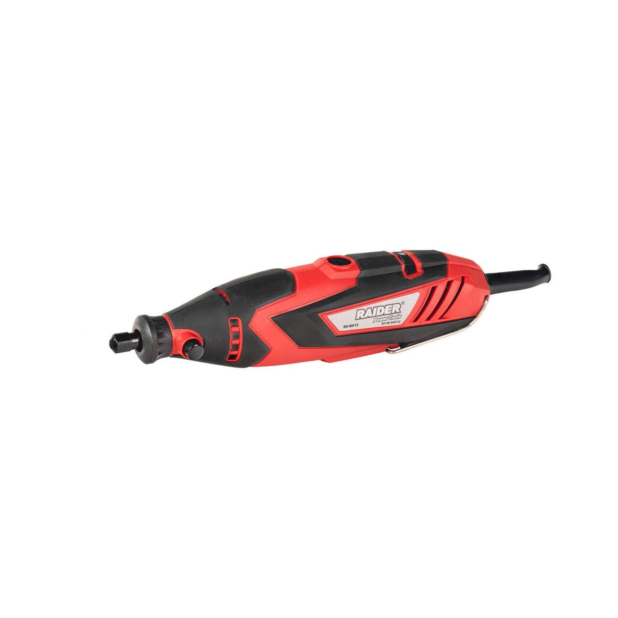 RAIDER Set mini polizor drept 135W viteza variabila 40 acc. RD - MG12 Butonul de blocare permite schimbarea rapidă și ușoară a vârfului Posibilitatea de reglare a rotațiilor în funcție de ma Raider - scule electrice si unelte profesionale - BricoMart