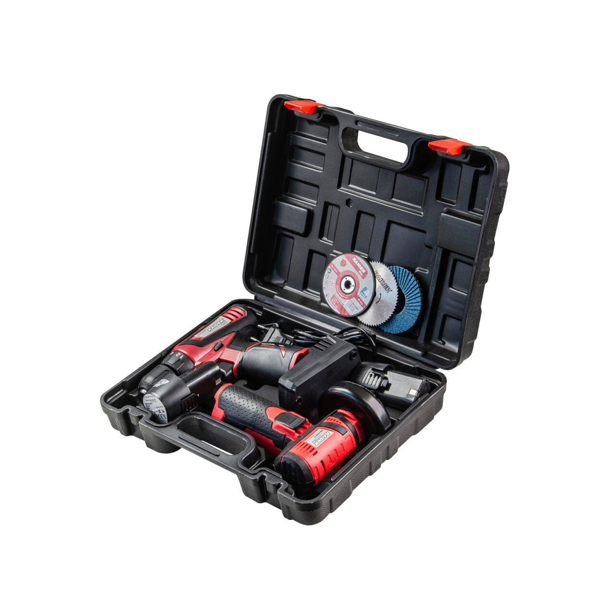 RAIDER Set Polizor unghiular si bormasina 12V 2x2Ah RDP - CDLCAG03 Raider - scule electrice si unelte profesionale - BricoMart