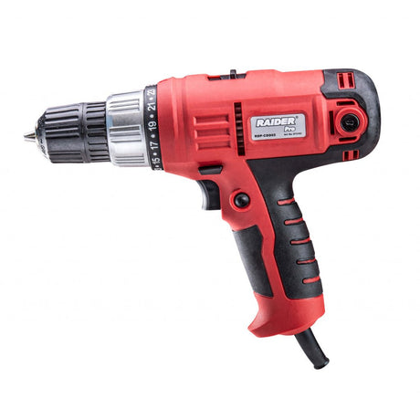 RAIDER Surubelnita electrica cu fir 300W , 2 vit. 35 Nm RDP - CDD02 Ajustarea vitezei din butonul de pornire Mandrina automata Controlul cuplului 2 - trepte de viteza Raider - scule electrice si unelte profesionale - BricoMart