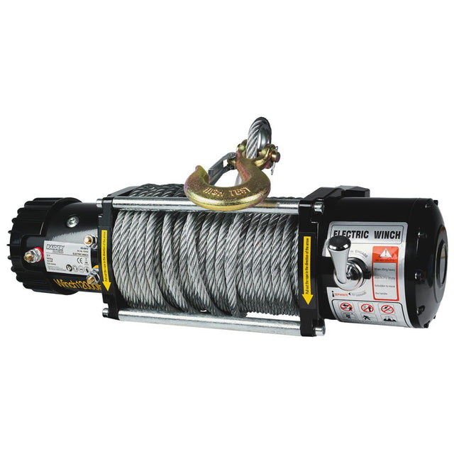 RAIDER Troliu electric 12V 5443kg 4.5 kW Ø9.5mm 29m RD - EW12 Capacitate de încărcare: 5443 kg (12000 lbs) – Winch - ul este capabil să tragă sarcini foarte grele, fiind potrivit pentr Raider - scule electrice si unelte profesionale - BricoMart