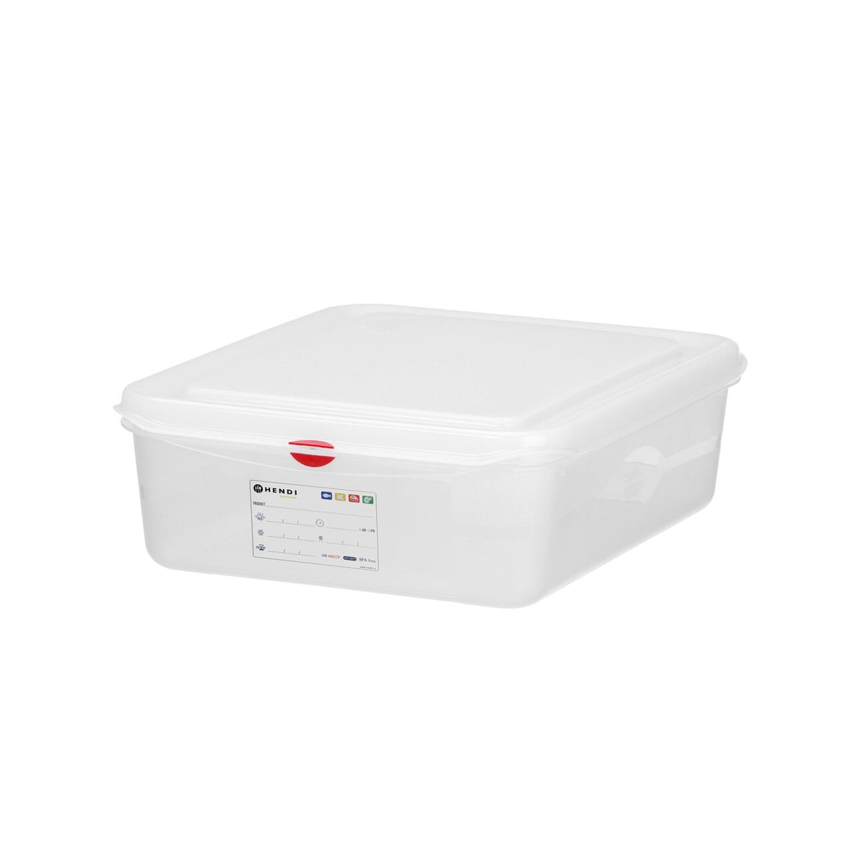 Recipient GN 1/2 din polipropilena, HENDI, GN 1/2, 4L, Transparent, 325x265x(H)65mm, Dreptunghiular