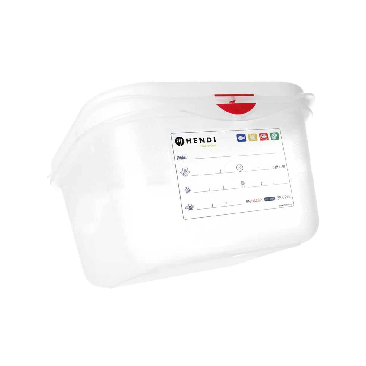 Recipient GN 1/6 din polipropilena, HENDI, GN 1/6, 1,1L, Transparent, 176x162x(H)65mm, Dreptunghiular