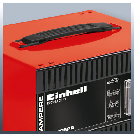 Redresor auto Einhell CC - BC 5 ampermetru incorporat, carcasa din tabla de otel, protectie la suprasarcina si polaritate inversa, cleme izolate Einhell - scule electrice si unelte profesionale - BricoMart
