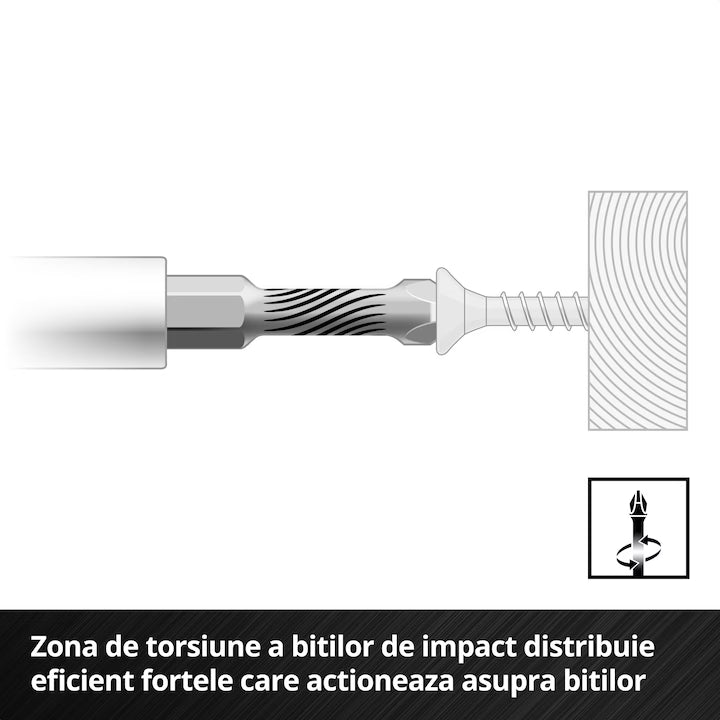 Set de 39 de biti de impact Einhell M-CASE, biti de 25 mm, biti de 50 mm, prize hexagonale, suport pentru biti de 60 mm cu cutie de depozitare