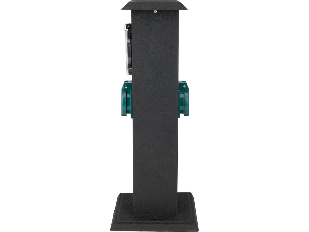 Priza de gradina stalp din otel YATO YT-81276, IP44, 2 x 230 V cu programator - imagine 3