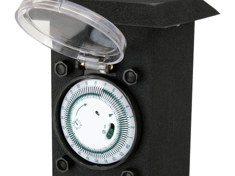 Priza de gradina stalp din otel YATO YT-81276, IP44, 2 x 230 V cu programator - imagine 5