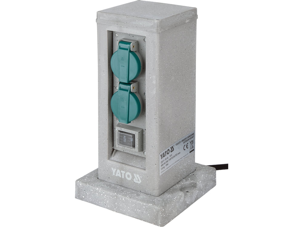 Priza de gradina stalp piatra pp YATO YT-81273, IP44, 4 x 230 V - imagine 2