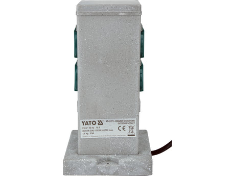 Priza de gradina stalp piatra pp YATO YT-81273, IP44, 4 x 230 V - imagine 4