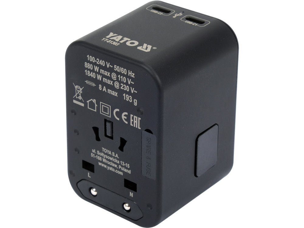 ADAPTATOR CALATORIE UNIV.USB-C YATO YT-81303 65W