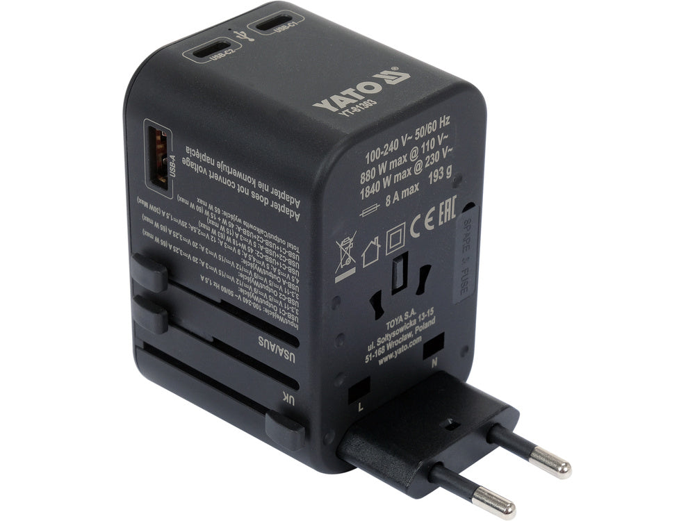 ADAPTATOR CALATORIE UNIV.USB-C YATO YT-81303 65W