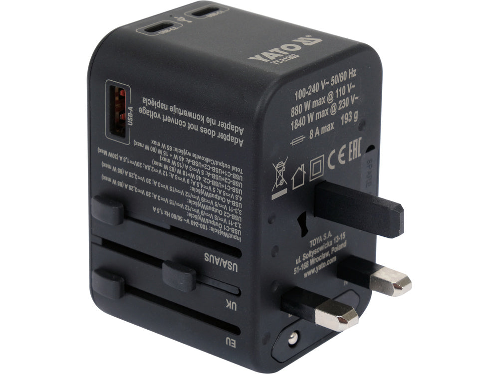 ADAPTATOR CALATORIE UNIV.USB-C YATO YT-81303 65W