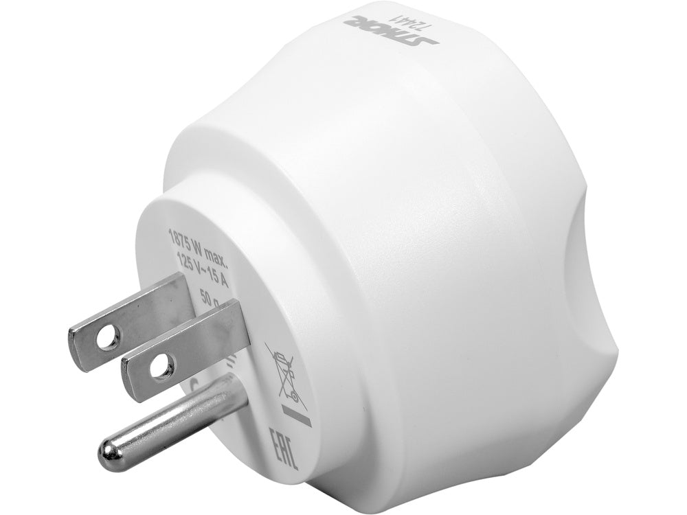 STHOR 72441 FÖLDELÉSSEL ELLÁTOTT UTAZÓ ADAPTER, EU - USA 