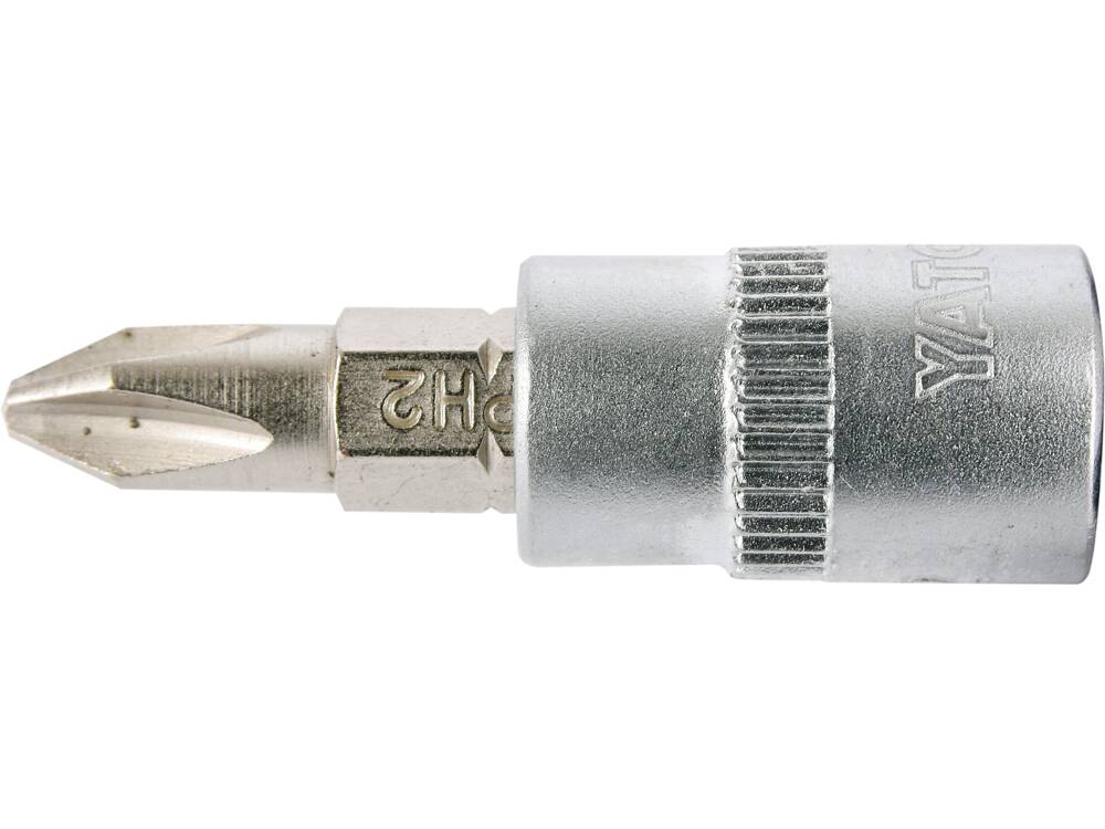 KERESZTFARÓ PH2, YATO YT-04412 1/4"-OS ÁTALAKÍTÓVAL, 37MM 