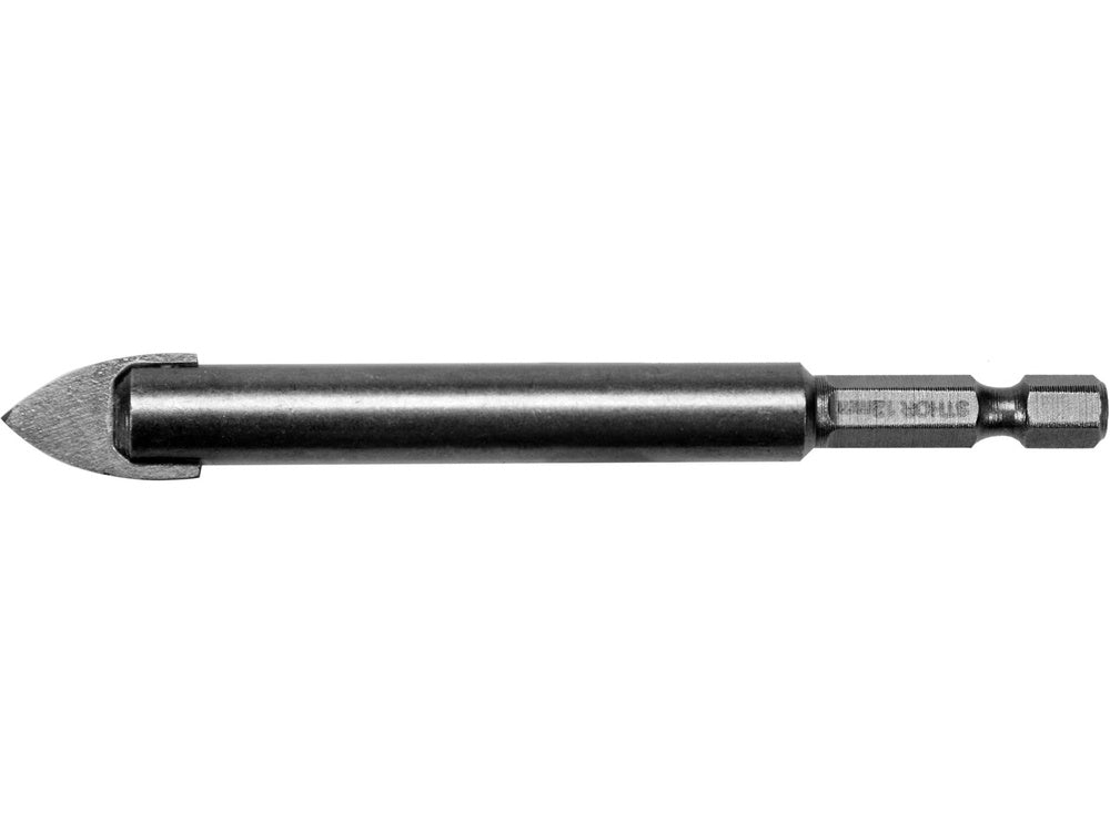 Üvegfúró STHOR 21706, hatszögletű tartóval, kerámia fúró, 12 mm 