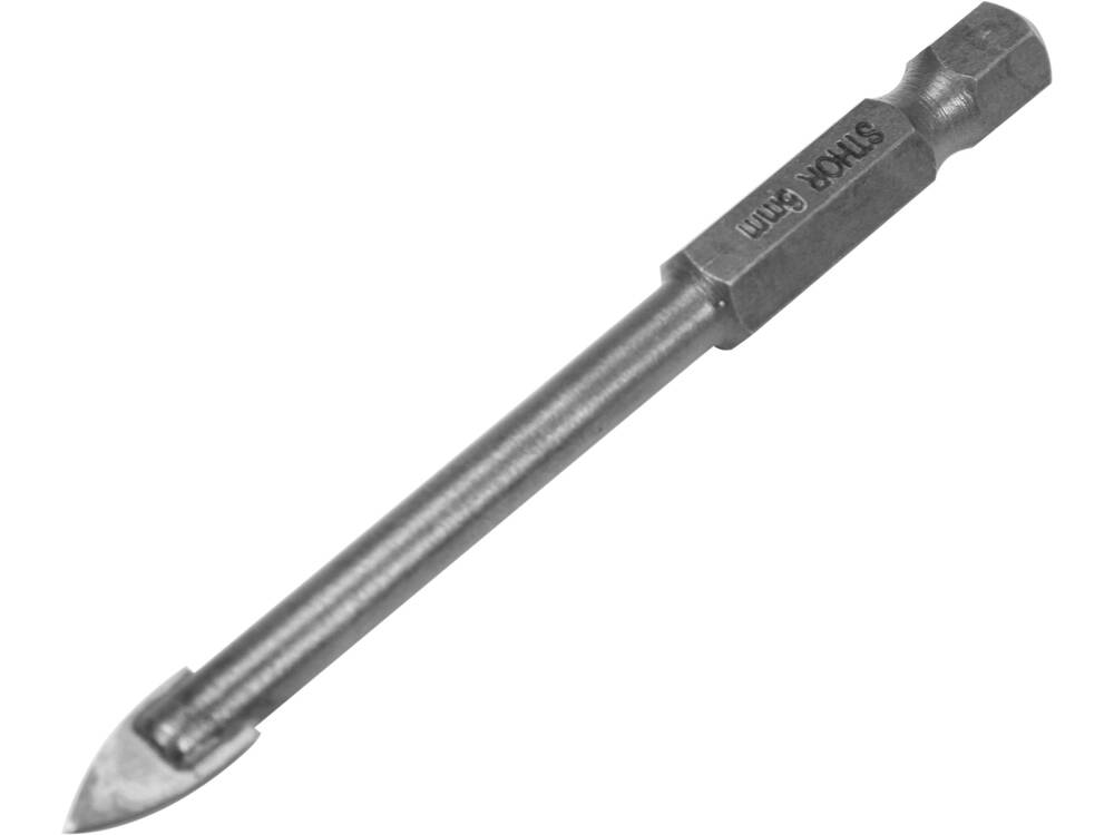 Üvegfúró STHOR 21703 hatszögletű tartóval, kerámia fúró, 6 mm 