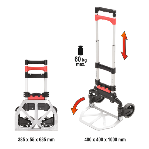 CARUCIOR DE MÂNĂ YATO YT-37410 ,PLIABIL , 60 kg ,aluminiu