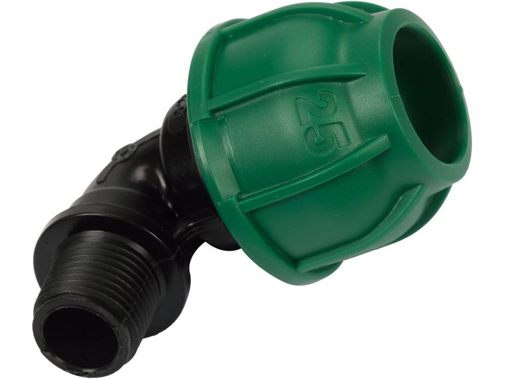 90°-OS KOMPRESSZIÓS KÖNYÖK, FLO 88871 KÜLSŐ MENETTEL, 25MM X 1/2 