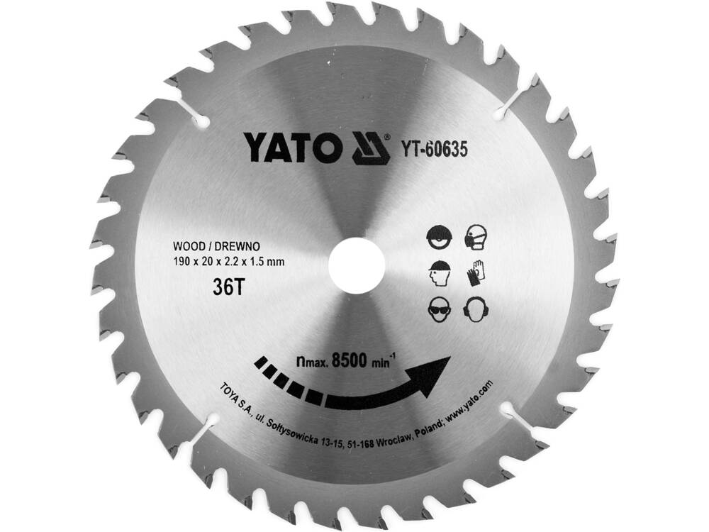DISC CIRCULAR PENTRU YATO YT-60635 LEMN 190X36TX20MM