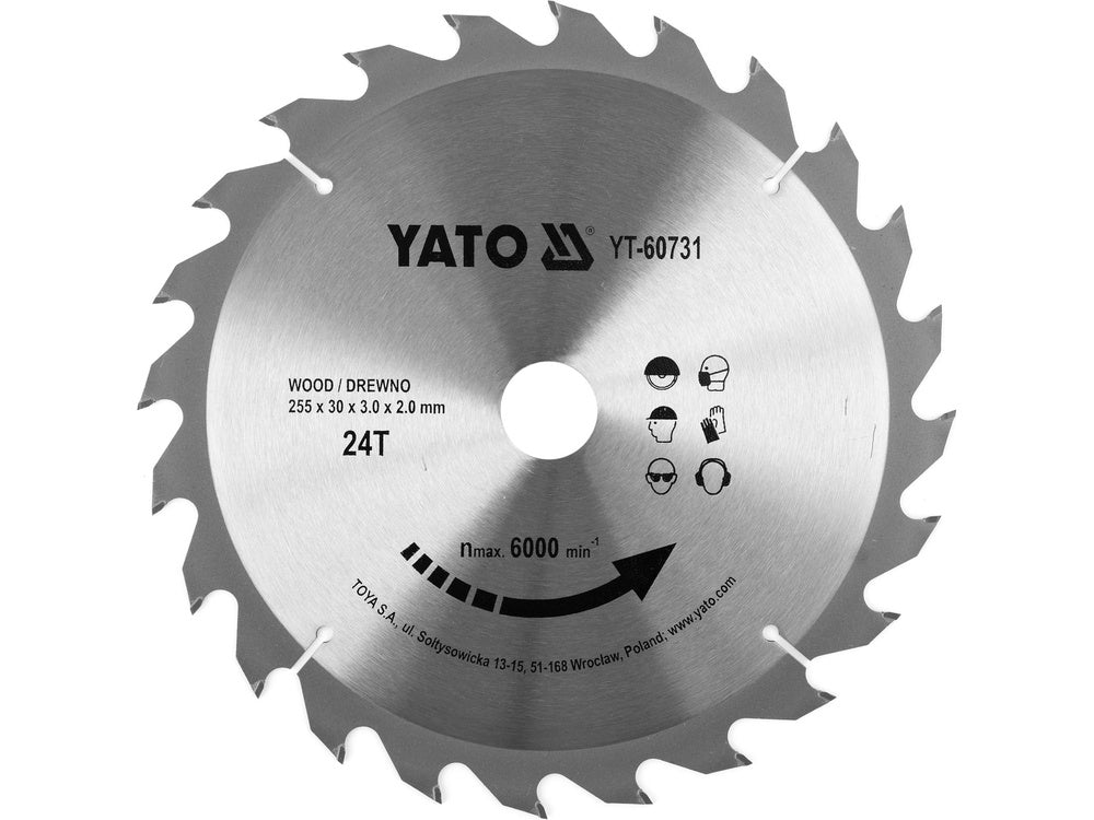 DISC CIRCULAR PENTRU YATO YT-60731 LEMN 255X24TX30MM