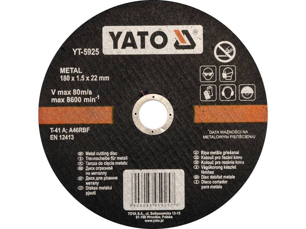 FÉMVÁGÓ KORONG YATO YT-5925 180X1.5X22MM 