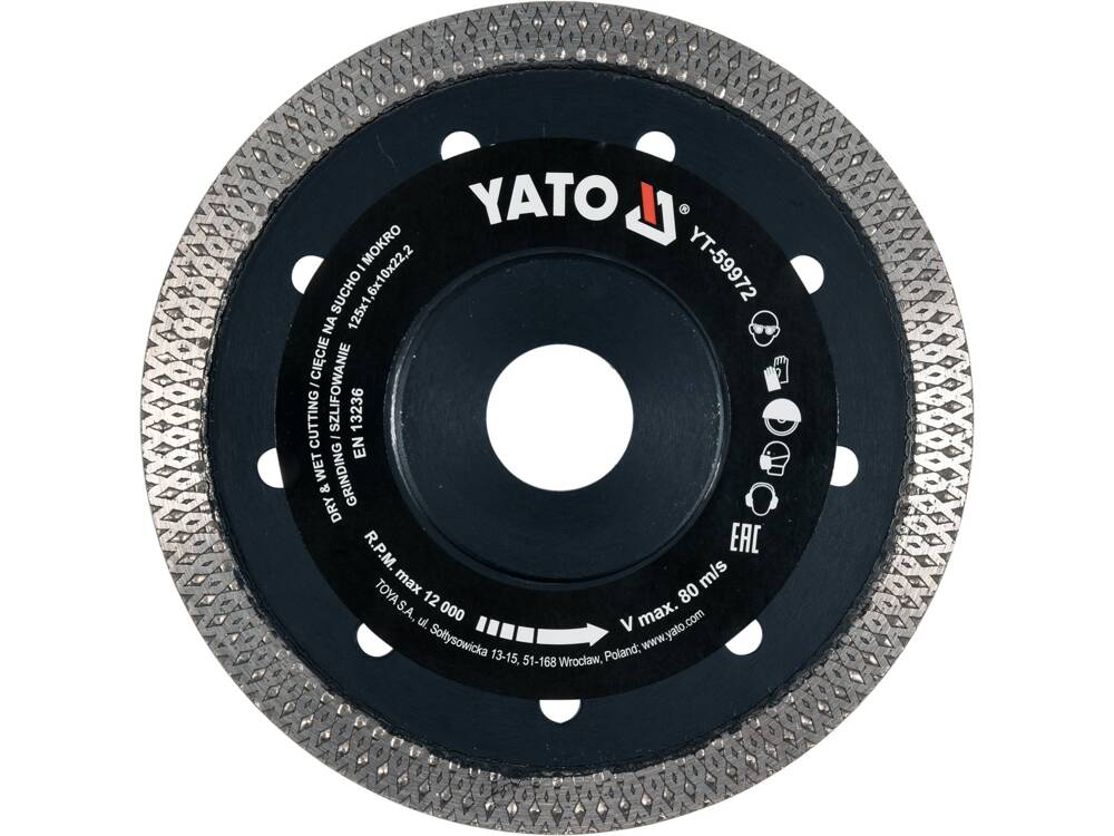 DISC DIAMANTAT, 125X22.2X1.6MM YATO YT-59972