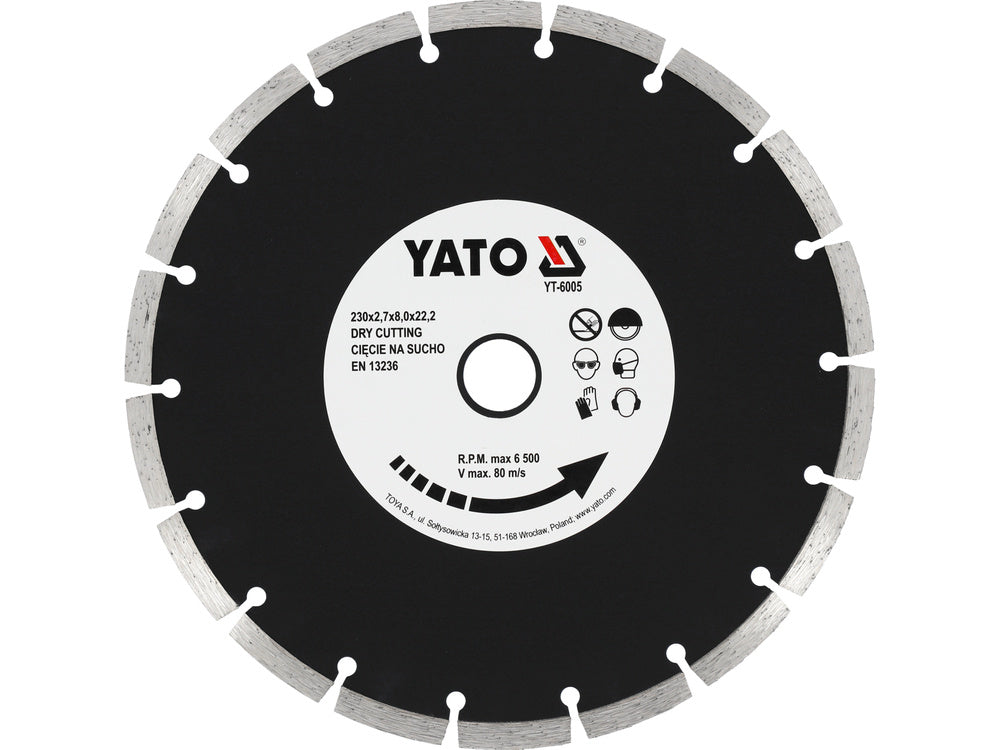 GYÉMÁNT SZEGMENTES TÁRCSA YATO YT-6005 HS 230MM 
