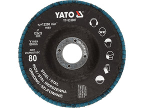Disc pentru slefuit P80 YATO YT-833007, 125 mm