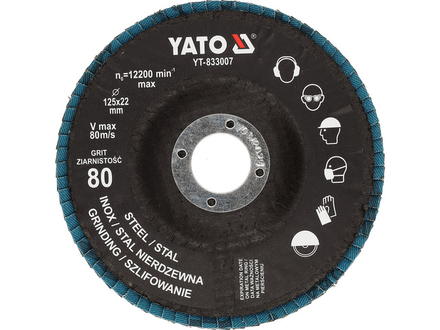 Disc pentru slefuit P80 YATO YT-833007, 125 mm
