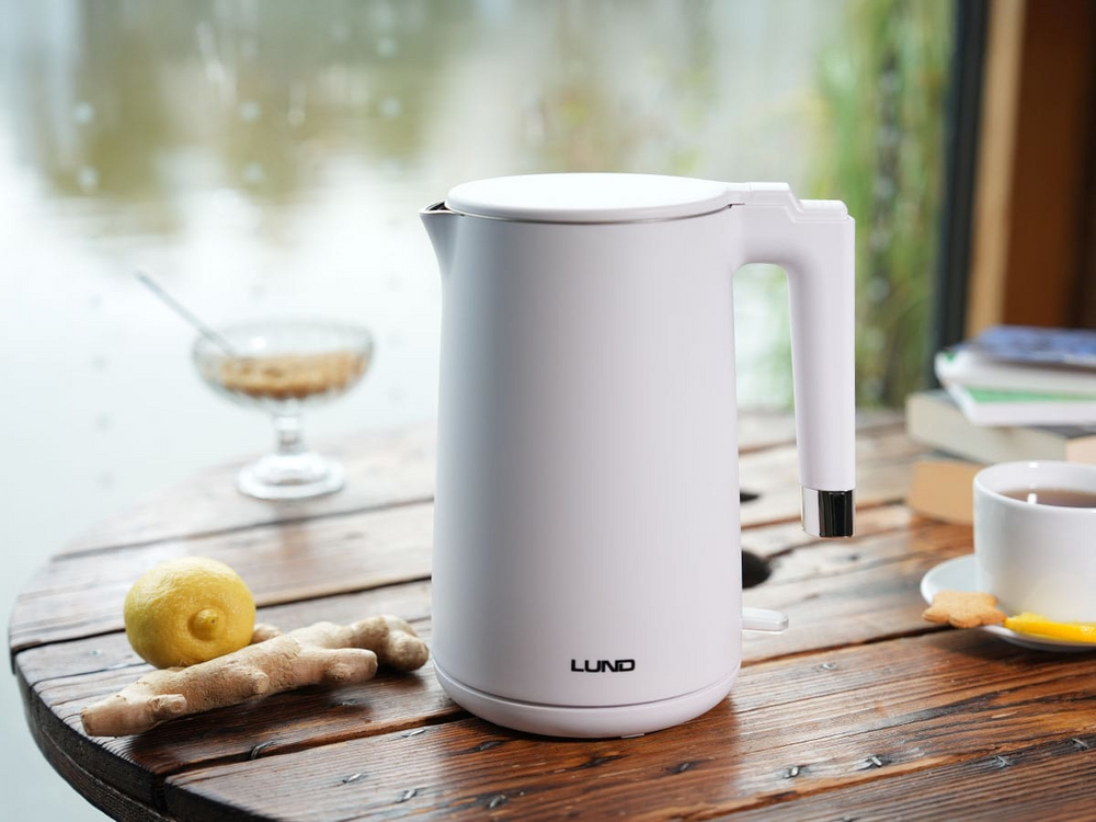 ELEKTROMOS VÍZFORRALÓ 1,5L LUND 68207 FEHÉR, HŰVÖS TAPINTÁSÚ 