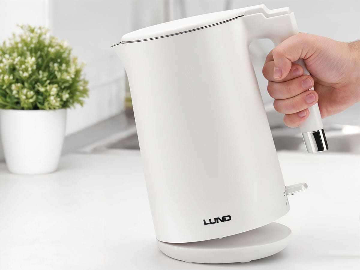ELEKTROMOS VÍZFORRALÓ 1,5L LUND 68207 FEHÉR, HŰVÖS TAPINTÁSÚ 