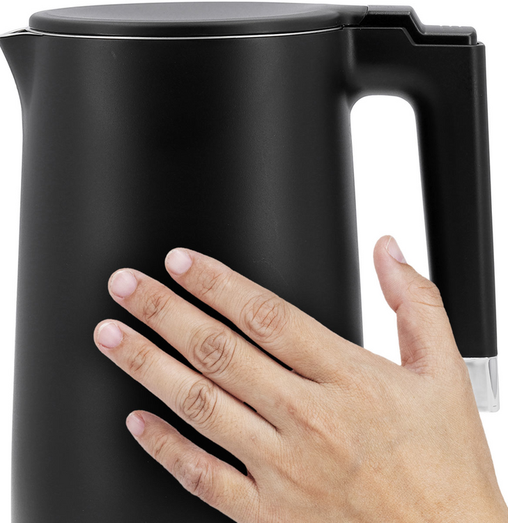 ELEKTROMOS VÍZFORRALÓ 1,5L LUND 68206 FEKETE, HŰVÖS TAPINTÁSÚ 