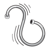 FURTUN DE DUS, FALA 75653 2M, PVC, CHROME-ALB