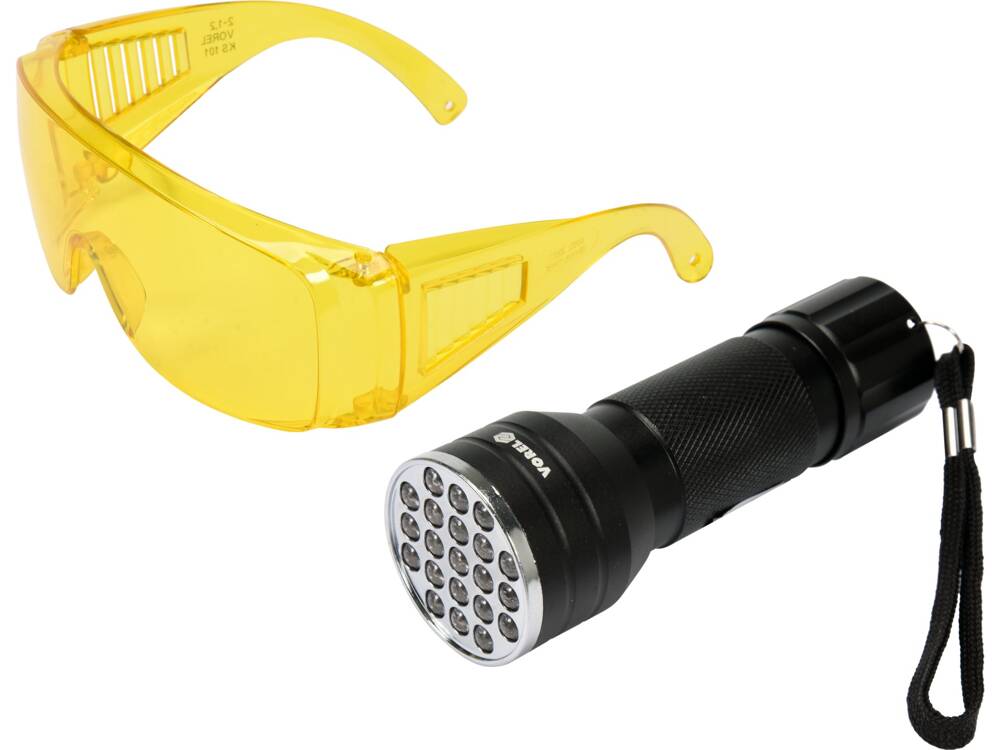 VOREL LED ZSEBLÁMPA KÉSZLET 82756 UV + SZEMÜVEG 