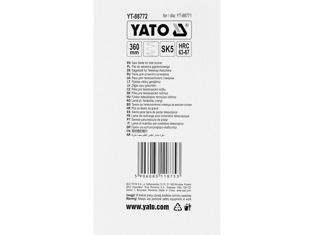 Lama pentru fierastrau crengi YATO YT-88772 - imagine 3