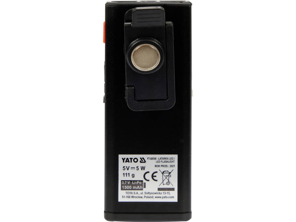 500LM ZSEMBŐLÁMPA, LI-PO, YATO YT-08556 3,7V 1500MAH 