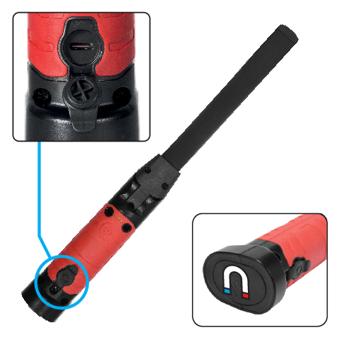 ELEMES ZSEBLÁMPA, YATO YT-08518 5+3W, 600/260LM, USB 