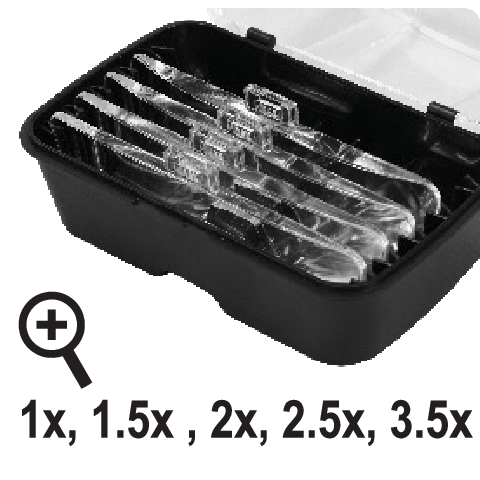 LENCSÉK VILÁGÍTÁSSAL, YATO YT-73842 FEJFELSZERELÉS, ZOOM X1, X1.5, X2, 