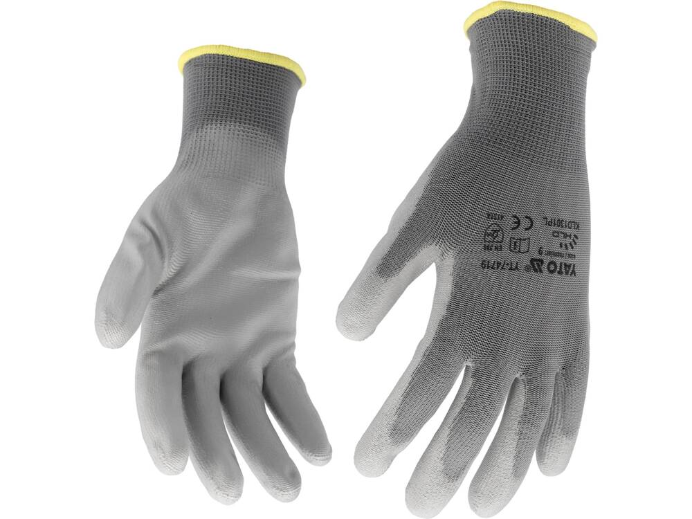 MANUSI DE PROTECTIE, YATO YT-74719 NYLON, GRI, MARIMEA 9