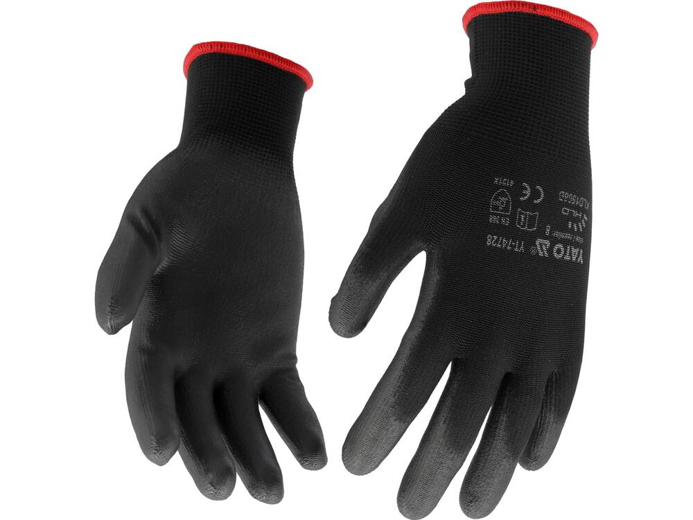 MANUSI DE PROTECTIE, YATO YT-74729 NYLON, NEGRU, MARIMEA 9