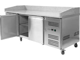 YATO YG-05310 PIZZA HIDEG ASZTAL, GRÁNIT TETŐ, 2 AJTÓ + 7 FIÓK, 580L 