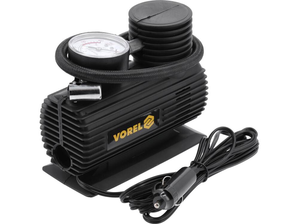 AUTÓ MINI KOMPRESSZOR 12V, VOREL 82100 10ATM 