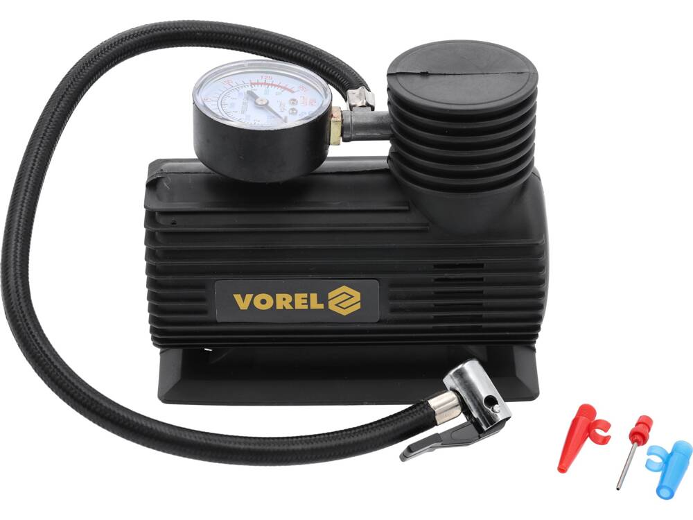 AUTÓ MINI KOMPRESSZOR 12V, VOREL 82100 10ATM 