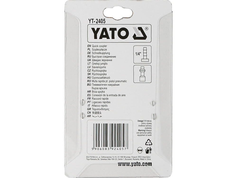 GYORSCSATLAKOZÓ TATA YATO YT-2405 1/4" SŰRÍTETT LEVEGŐS TÖMLŐHÖZ 