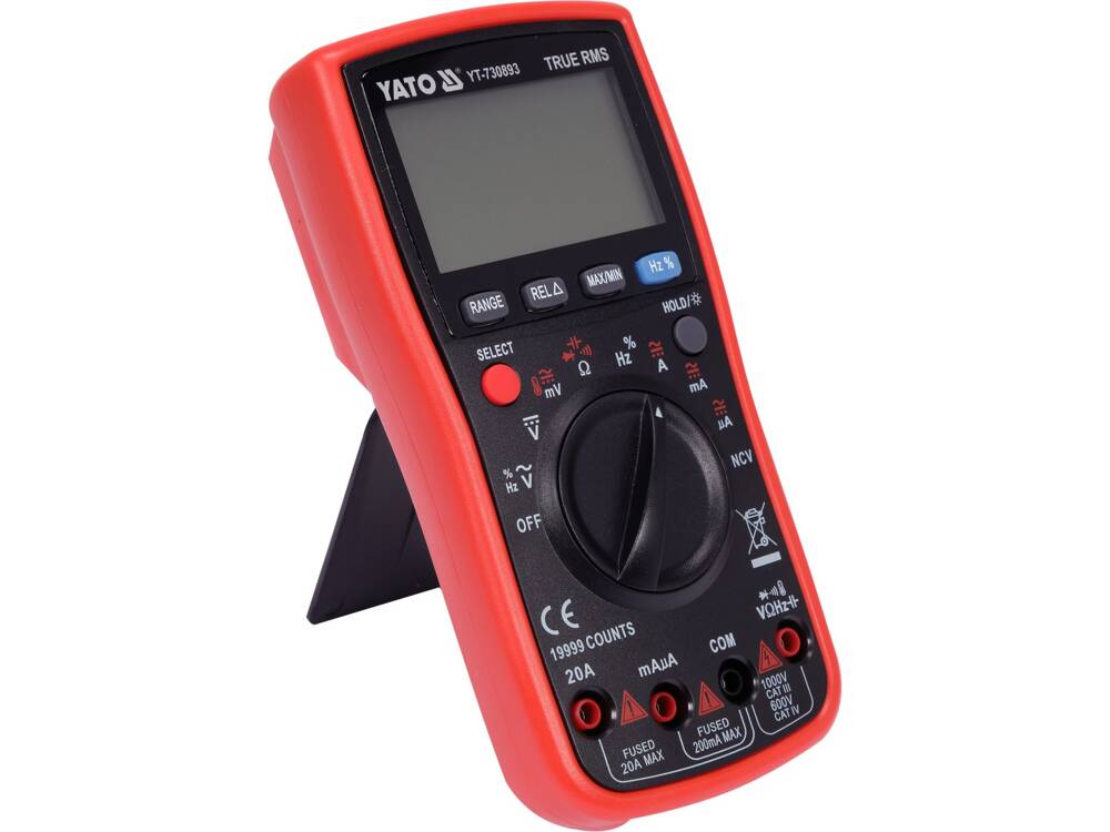 MULTIMÉTER YATO YT-730893 VALÓS RMS FUNKCIÓVAL, LCD KÉPERNYŐVEL 19999 