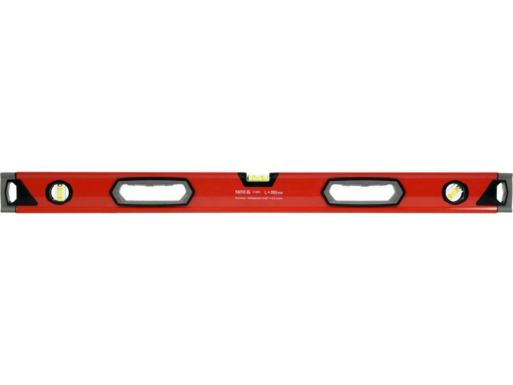 NIVELA DE ALUMINIU YATO YT-30072 800MM, 3 FLACOANE, PRECIZIE 0,5MM/M