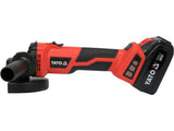 SARKCSISZOLÓ 18V, YATO YT-828294 125MM, 1X4AH, ÁLLÍTHATÓ SEBESSÉG 