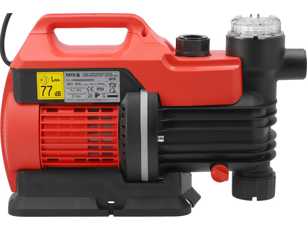 KERTI SZIVATTYÚ YATO YT-85363 SZŰRŐVEL 850W 